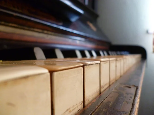Toetsenbord Van Oude Piano — Stockfoto
