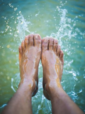 sıçrama veya su veya ayak