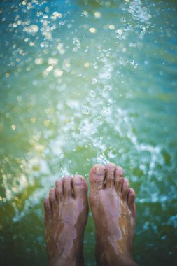 sıçrama veya su veya ayak