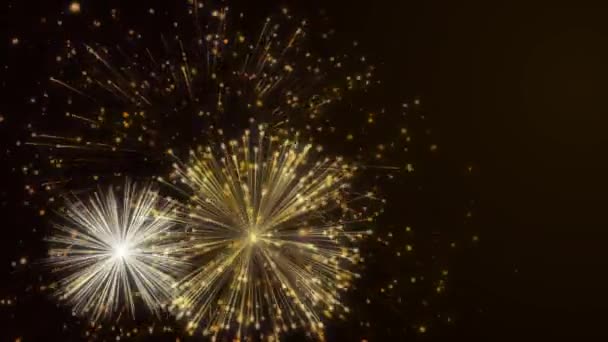 Goud Licht Vuurwerk Viering — Stockvideo