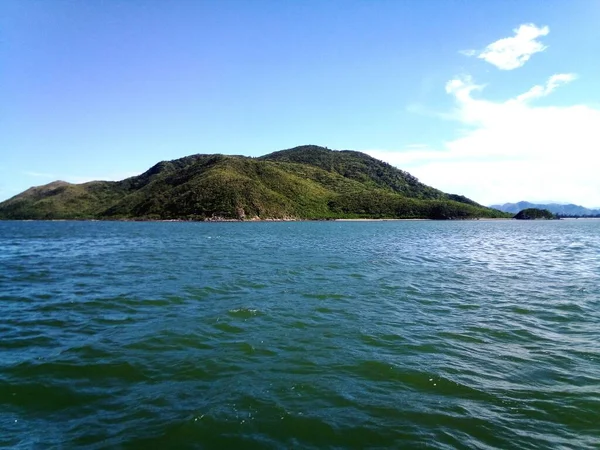 Mar Azul Você Pode Ver Ilha — Fotografia de Stock