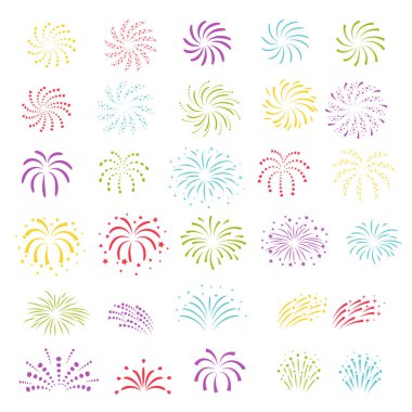 renkli fireworks vektör çizim