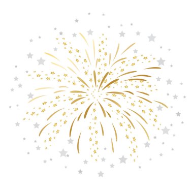 Altın havai fişek vektör illüstrasyon