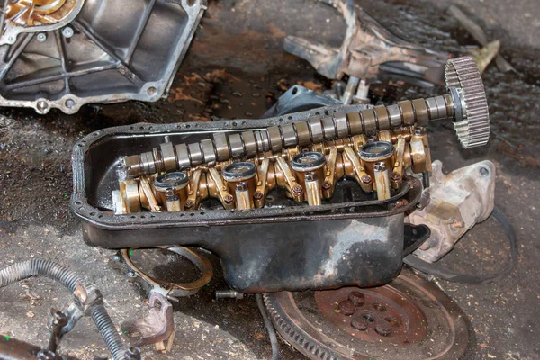 Старые Детали Двигателя Двигатель Самая Важная Часть Транспортного Средства Самый — стоковое фото