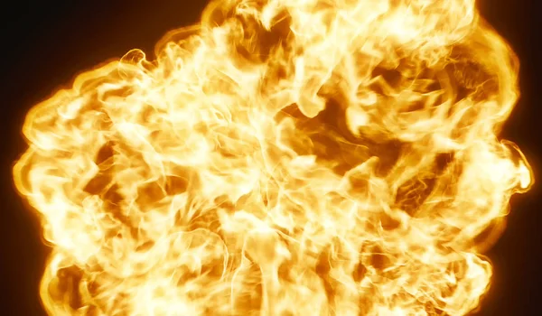 Huge Very Hot Fireball Explosion Background 3D Rendering Closeup
