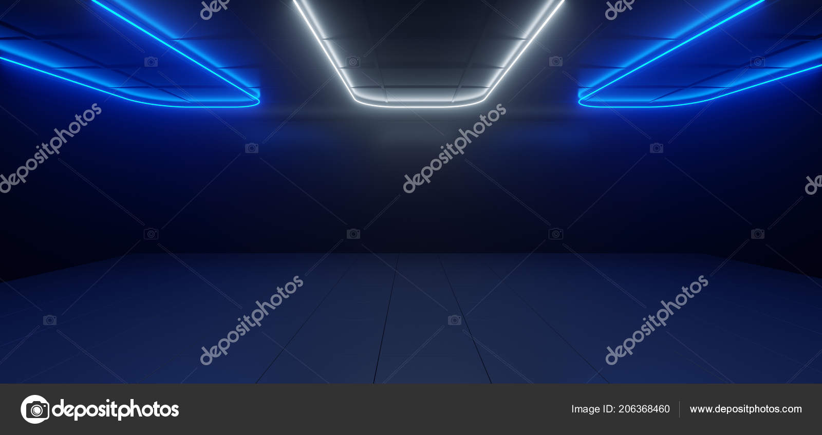 Sci Modern Futuristic Dark Black Room Reflections Different