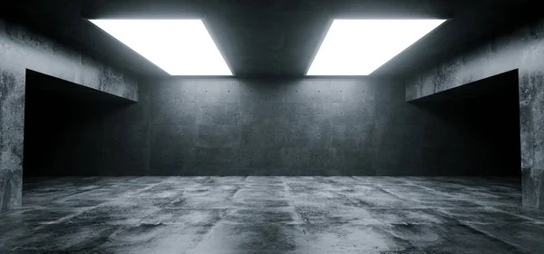 Άδειο Δωμάτιο Σκυρόδεμα Υπόγειο Τούνελ Σκοτεινό Αντανακλάσεις Κομψό Σύγχρονο Grunge — Φωτογραφία Αρχείου
