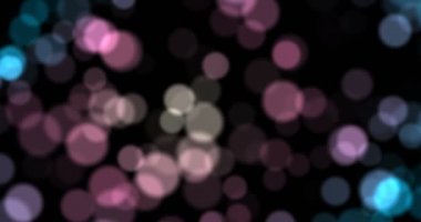 Yavaş hareket eden Mor ve mavi Bokeh sığ Dof pırıl pırıl ışıklar Glitter üzerine siyah arka plan 3d render