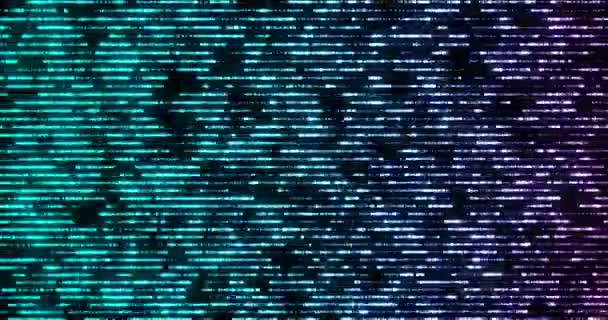 Fast Horizontal Moving Data Flow Blue Blurred Lights Concept Réseautage — Video