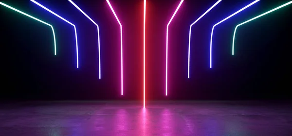 Sci Neon Nowoczesny Futurystyczny Eleganckie Retro Światła Świecące Fioletowy Różowy — Zdjęcie stockowe