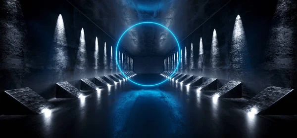 Sötét Üres Sci Futurisztikus Modern Idegen Hajót Folyosó Alagút Grunge — Stock Fotó