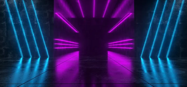 Dark Neon Background Sci Modern Futuristic Grunge Concrete Room Vertical — Foto de Stock