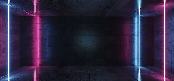 Neon Glühende Vertikale Laserrohrlinien Blau Rosa Lila Farben Dunklem Grunge — Stockfoto