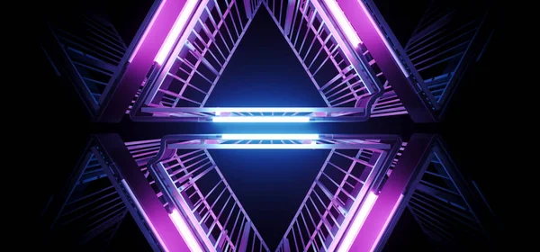Sci Futuristic Elegant Alien Modern Tech Neon Glowing Purple Pink — Stock Photo, Image