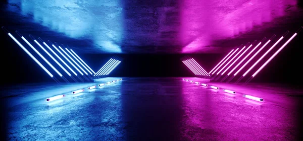 Neon Glowing Triangle Shaped Sci Futuristic Modern Elegant Ultraviolet Stage — Foto de Stock