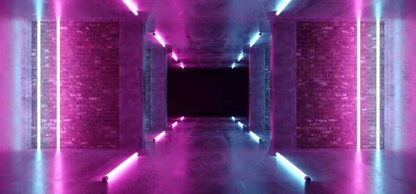 Sci Moderno Neón Brillante Fondo Láser Púrpura Rosa Azul Luces — Foto de Stock