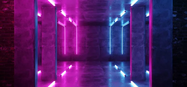 Fantascienza Moderna Neon Sfondo Luminoso Laser Viola Rosa Blu Luci — Foto Stock