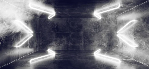 Fantascienza Vuoto Scuro Futuristico Neon Bianco Laser Led Incandescente Astratto — Foto Stock