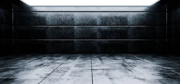 Sci Modern Vibrant Empty High Contrast Grunge Concrete Realistic Room — стокове фото