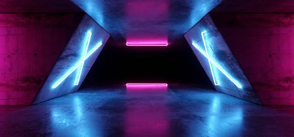 Futurisztikus Sci Modern Reális Neon Izzó Lila Rózsaszín Kék Led — Stock Fotó