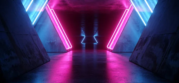Futurisztikus Sci Modern Reális Neon Izzó Lila Rózsaszín Kék Led — Stock Fotó