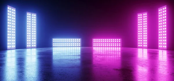 Cyber Neon Glowing Sci Moderne Futuriste Rétro Grand Vide Vibrant — Photo