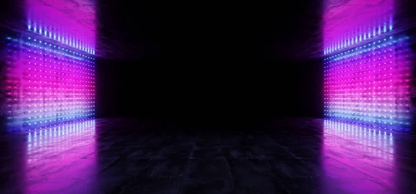Smoke Fog Neon Glowing Sci Futuristic Cyber Retro Empty Grunge — Foto de Stock