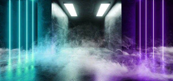 Néon Neblina Fumaça Cibernético Futurista Moderno Retro Led Laser Dance — Fotografia de Stock