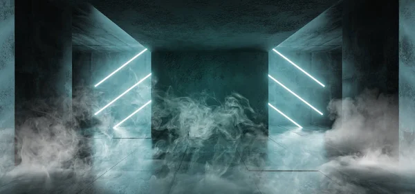 Smoke Sci Neon Cibernético Futurista Moderno Retro Alien Dance Club — Fotografia de Stock