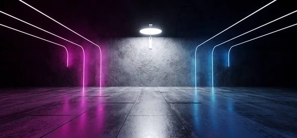 Sci Neon Lila Rózsaszín Kék Lézer Led Futurisztikus Modern Üres — Stock Fotó