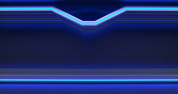 Neon Idegen Hajót Lila Kék Sötét Üres Sci Futurisztikus Hajó — Stock Fotó