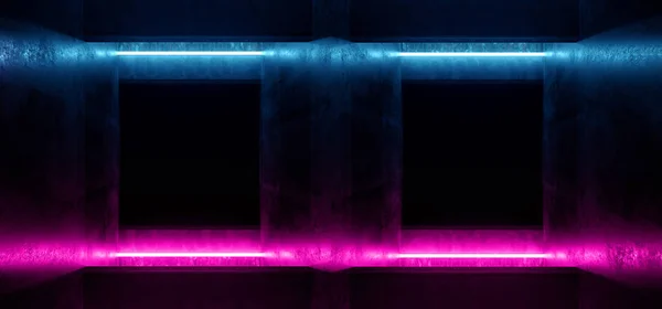 Elegáns Neon Izzó Lézer Led Cső Függőleges Fények Sötét Üres — Stock Fotó