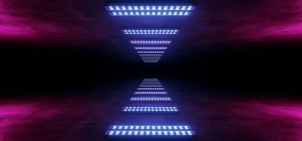 Smoke Fog Neon Glowing Sci Futuristic Cyber Retro Empty Grunge — Stock Photo, Image