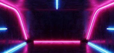 Neon parlayan lazer Sci Fi fütüristik sahne Show dans Oda Purpl