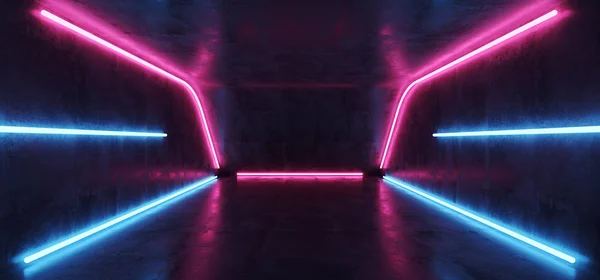 Neon Glowing Laser Sci Fi Futuristic Stage Dance Room Purpl — стоковое фото