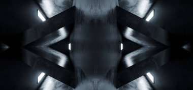 Sci Fi fütüristik yabancılık karanlık boş Grunge beton Reflectiv