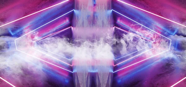 연기 무대 댄스 네온 레이저 자외선 퍼플 핑크 블루 Fluore — 스톡 사진