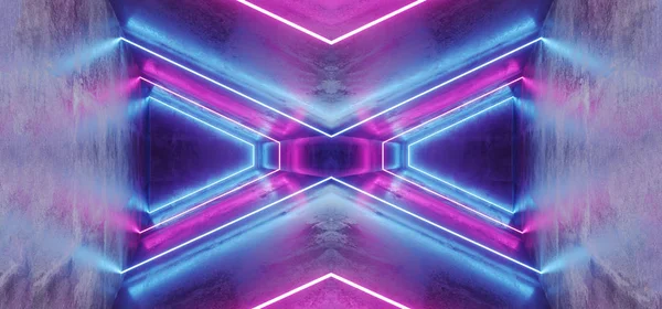 Neon incandescente Viola Blu Rosa Bianco Fantascienza Futuristico Moderno Ret — Foto Stock
