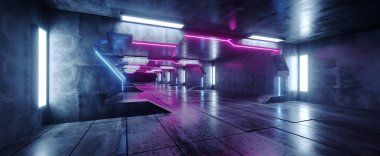 Ultraviyole mavi mor fütüristik üçgen uzay gemisi Neon