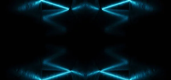 Le spectacle de laser de club de danse de fond lumineux de néon a mené le vibrant bleu — Photo