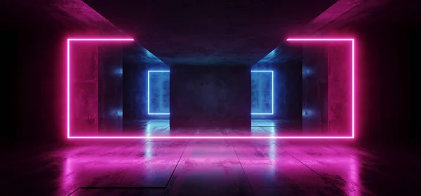Retro Neon Laser Modern Sci Fi Elegante Retro Club Stage Brilhante — Fotografia de Stock