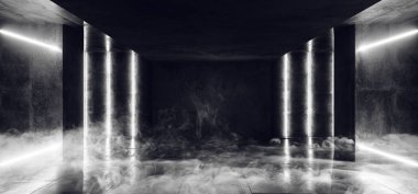 Glow neon parlayan beyaz Cyber Sci Fi fütüristik dikdörtgen biçimli