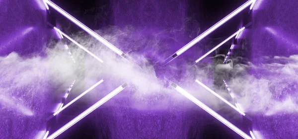 Smoke Sci Fi Neon Glowing Abstract Triangle Retro Vibrant Purple — Stock Photo, Image