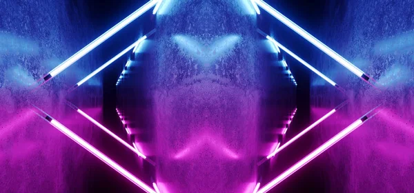 Fantascienza Neon incandescente astratto triangolo retrò vibrante viola rosa — Foto Stock