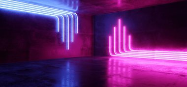 Sci Fi mavi pembe mor Neon fütüristik Cyberpunk Retro parlayan 