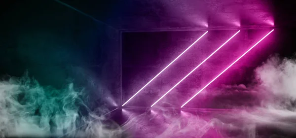 Füst Sci Fi kék, rózsaszín, lila Neon futurisztikus Cyberpunk izzó — Stock Fotó