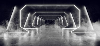 Neon arka plan fütüristik Sci Fi Cyberpunk Psychedelic Co duman