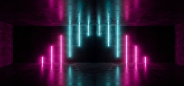 Sci Fi Neon arka plan Cyberpunk fütüristik aydınlık Psychedeli