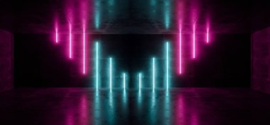 Sci Fi Neon arka plan Cyberpunk fütüristik aydınlık Psychedeli