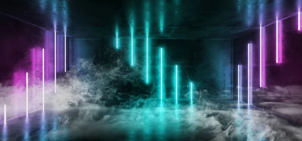 Smoke Sci Fi Néon Contexte Cyberpunk Futuristic Luminous Psyc — Photo
